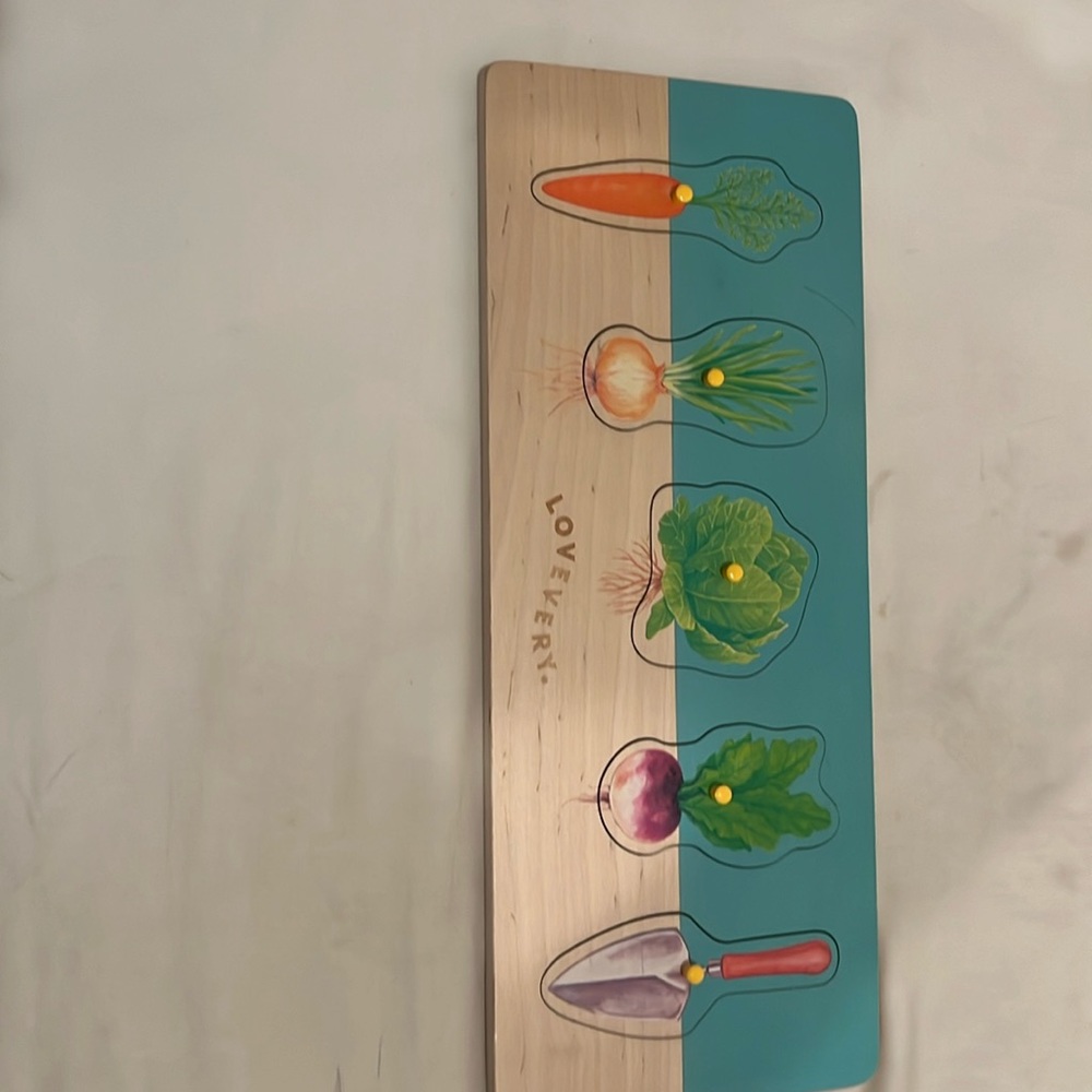 Lovevery gardening puzzle for Months 16, 17, 18